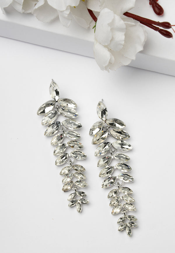 Cascading Leaf-Shaped Drop Earrings
