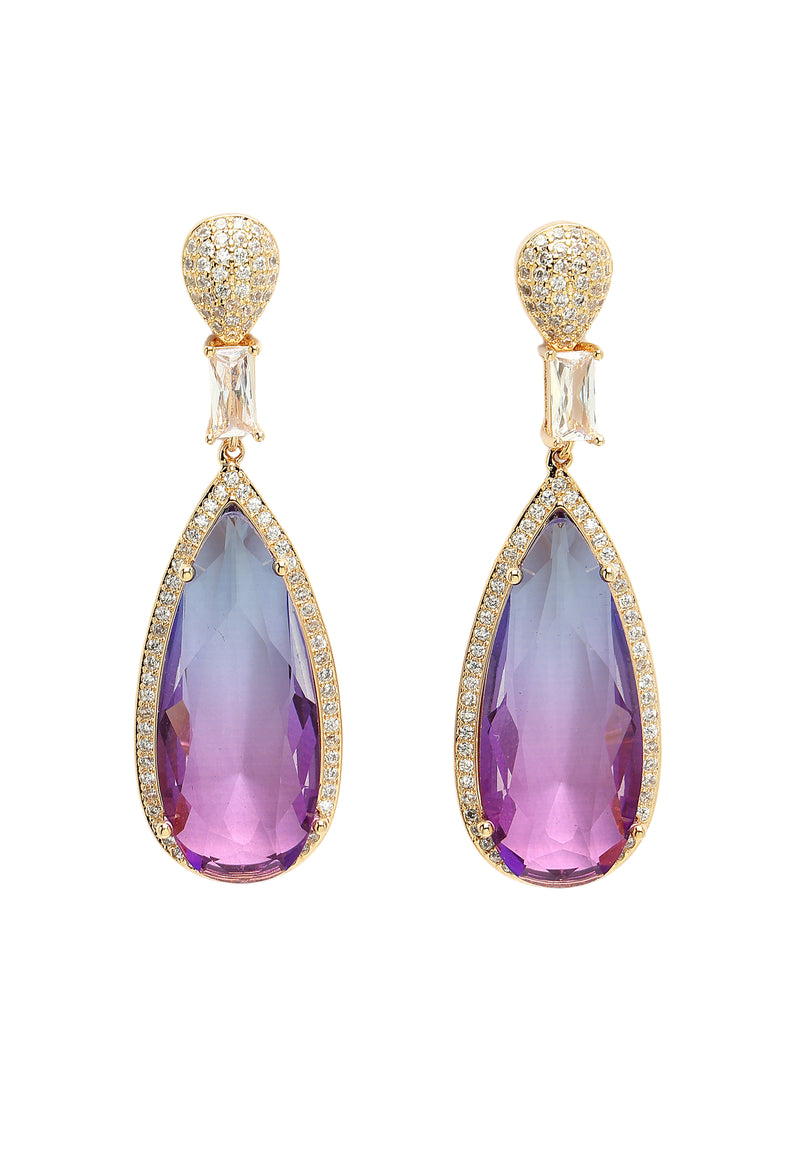Boucles d'oreilles goutte de pluie en zircone