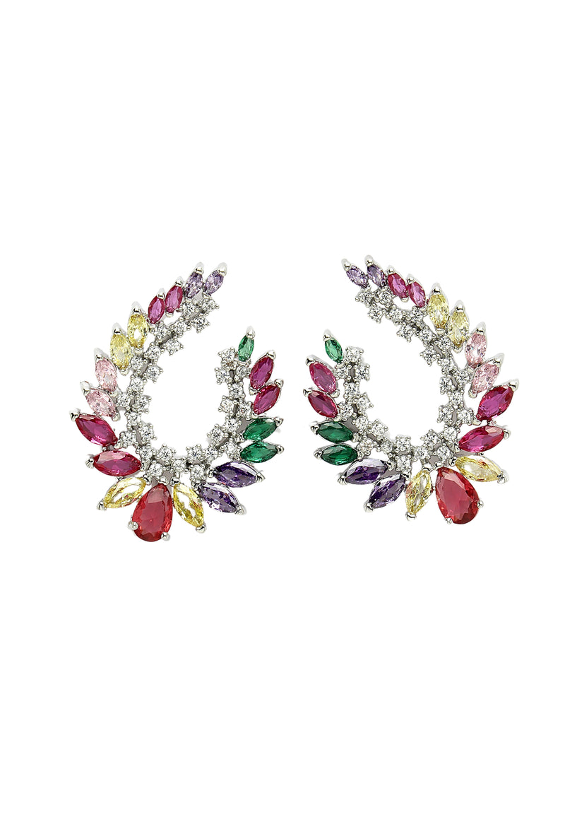 Boucles d'oreilles en forme d'arc avec cristaux