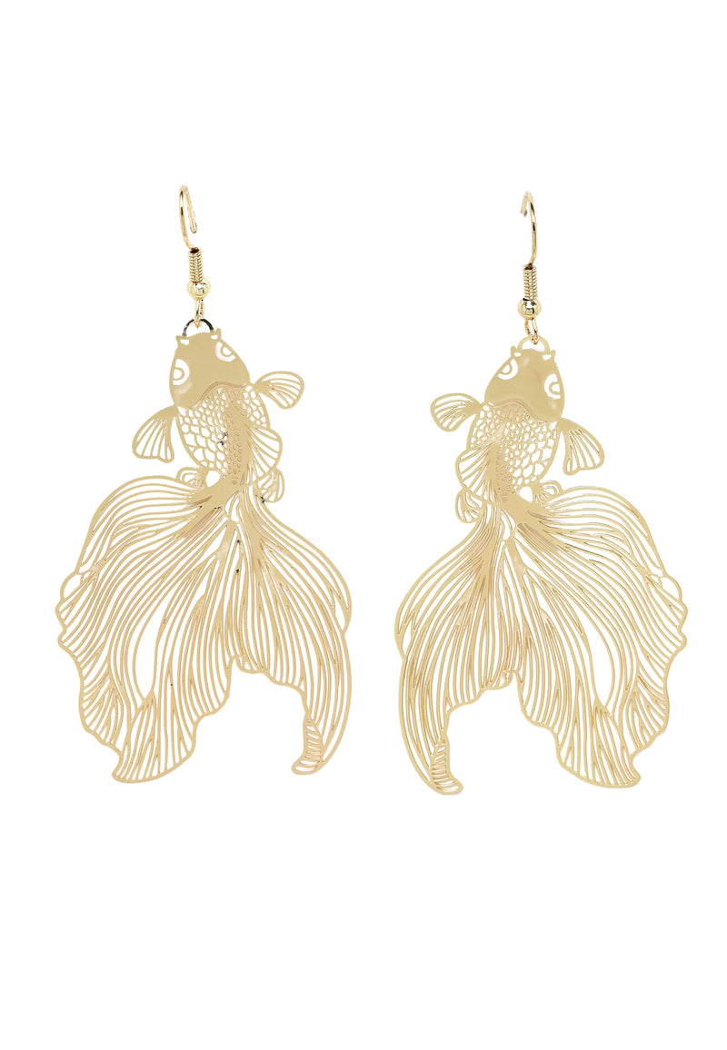 Boucles d'oreilles en forme de poisson creux