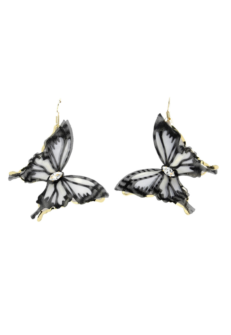 Jolies boucles d'oreilles papillon noir