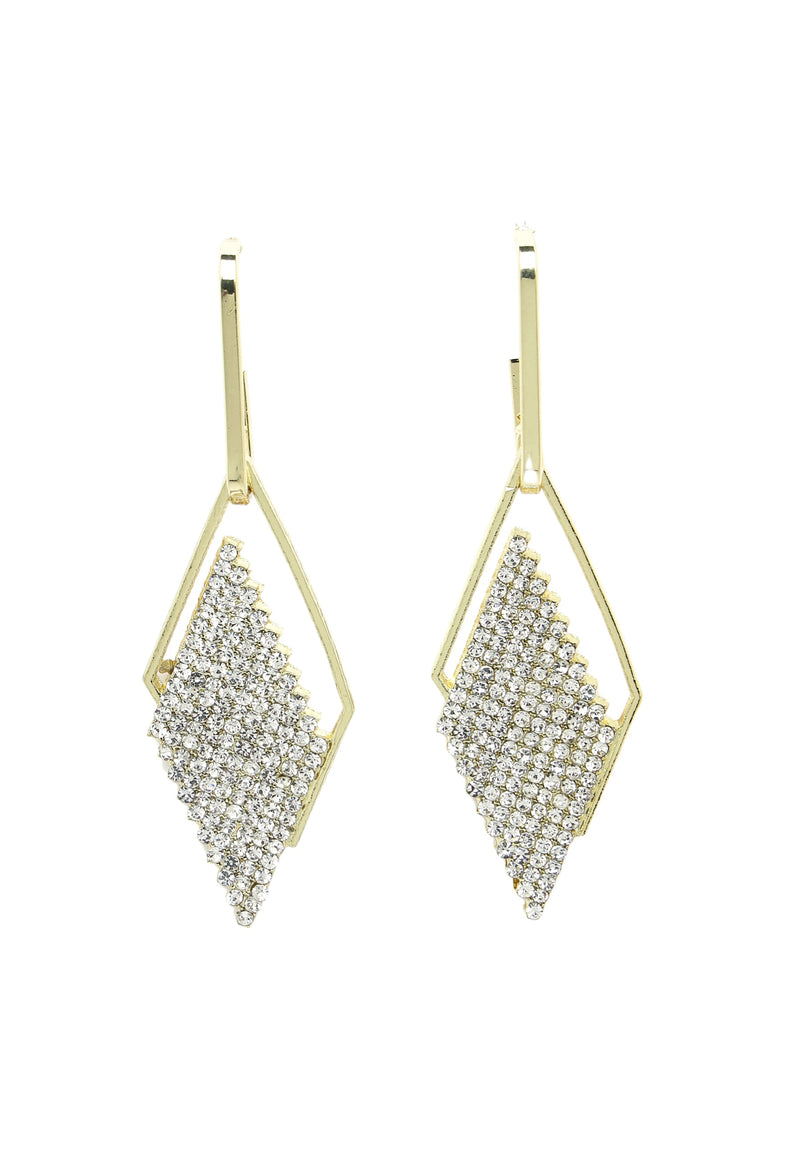 Boucles d'oreilles pendantes brillantes en forme de losange