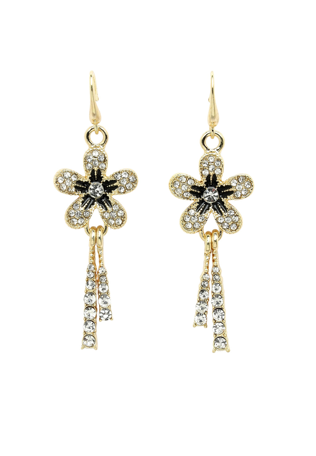 Guldfärgade Crystal Floral Chimes örhängen