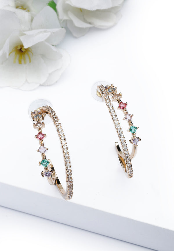 Boucles d'oreilles en forme de cerceau multicolores