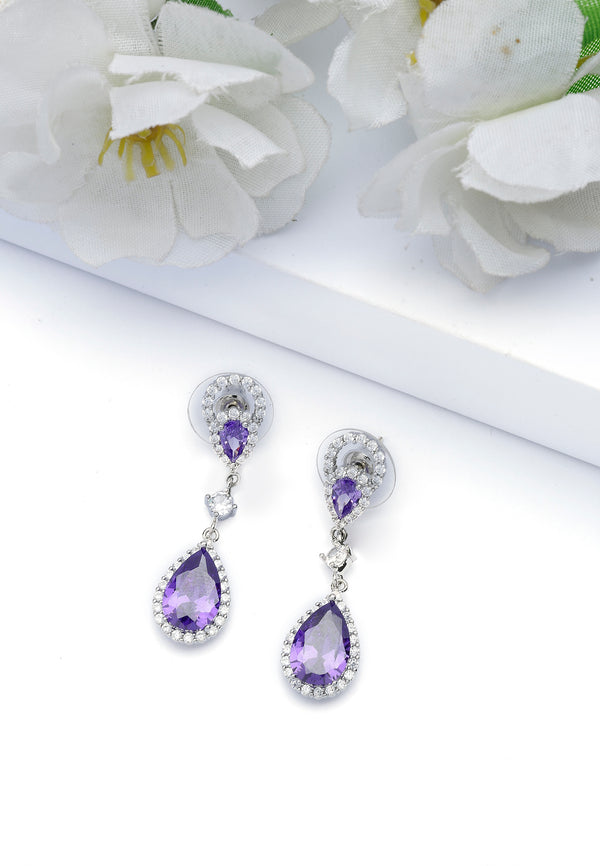 Pendientes de Gota de Lluvia Azul Atemporal
