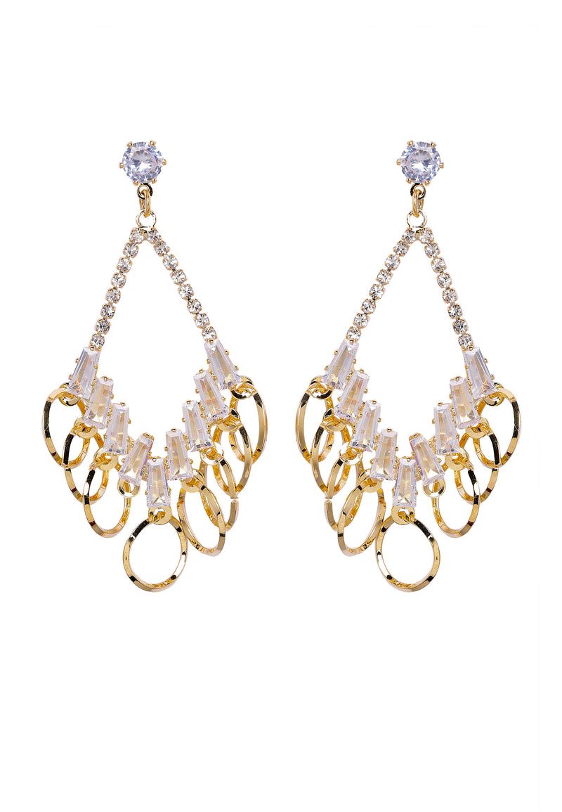 Boucles d'oreilles en chandelier à cercles scintillants