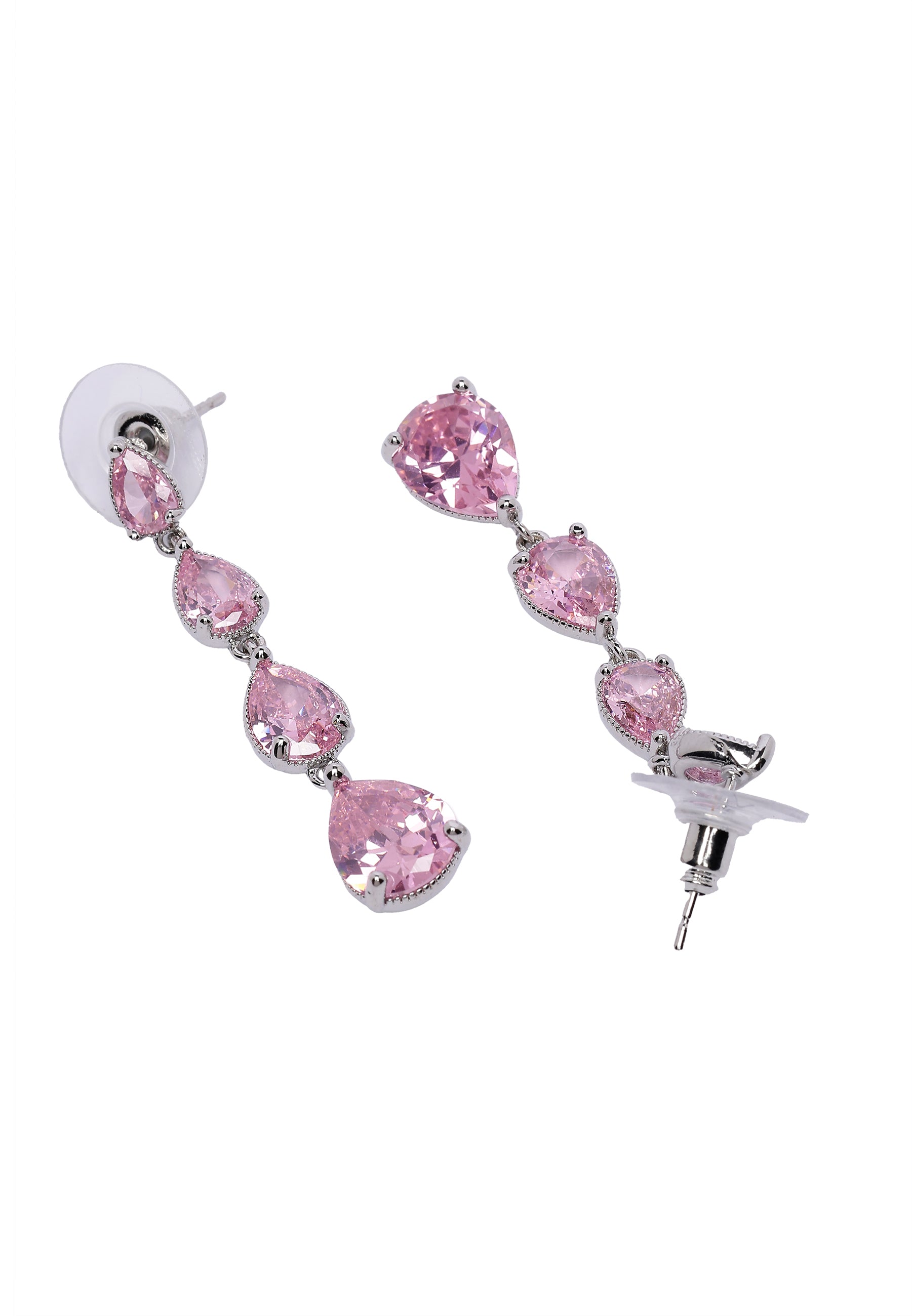 Pink Waterfall Drop Earrings