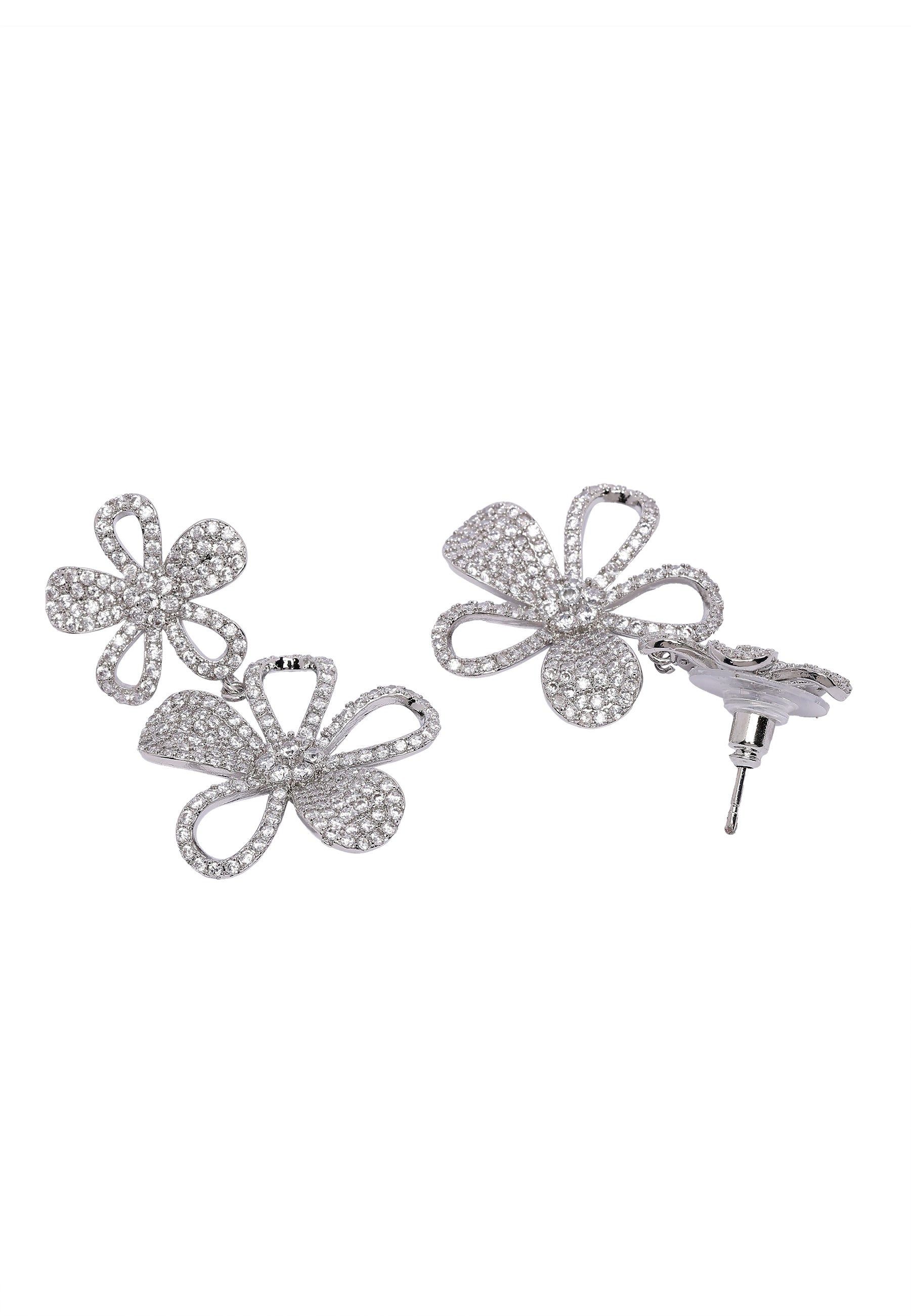 Double Floral Drop Earrings