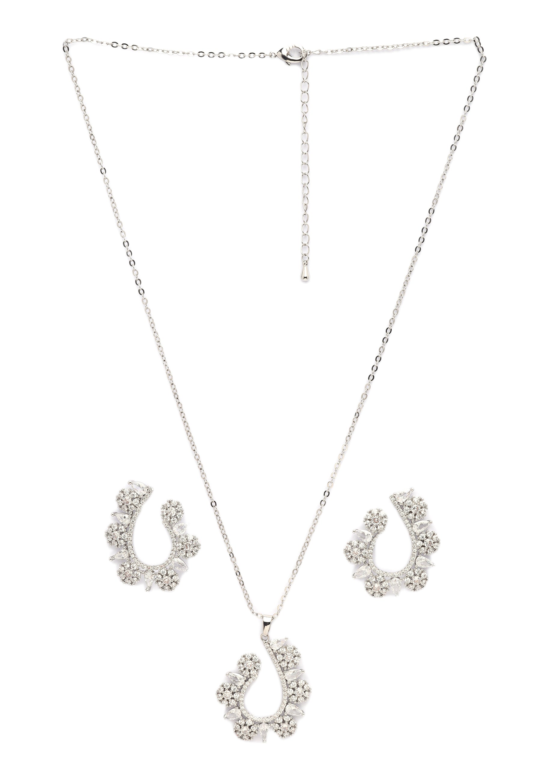 Dainty Floral Earrings and Necklace Set