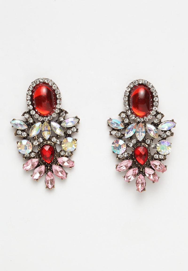 Boucles d'oreilles en cristal rouge